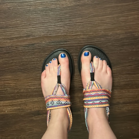 Sanuk Slingback Multicolor Print Sandals - Size 8 - Picture 4 of 4